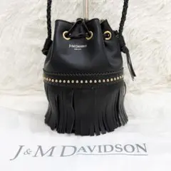 【未使用級】J&M DAVIDSON カーニバル ショルダーバッグ　レザー　黒