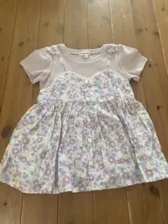 未使用any FAM 花柄重ね着風Tシャツ 120