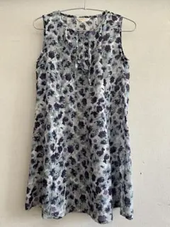 涼しげなブルーのチュニック 夏！ノースリーブ トップス