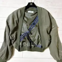 TRANOIトラノイショート丈MA-1背負えるボレロブルゾンミリタリーカーキ