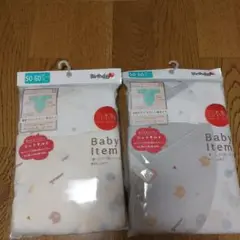 スナップボタン　打ち合わせロンパース 　長袖50-60cm　4枚