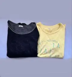 FILA フィラ　Tシャツ　 レース　黒トップス　夏服