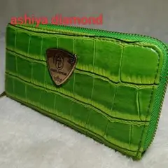 グリーン クロコダイル風 長財布 ashiya diamond