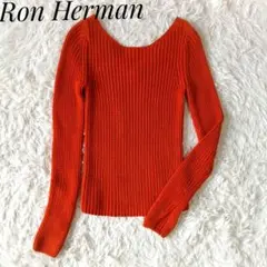 【Ron Herman】コットンニットプルオーバー 袖スリット オレンジ XS