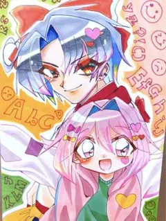 手描きイラスト オリジナルイラスト 男女 コピックイラスト