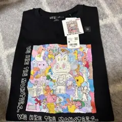 POPMART ✕ ユニクロ ラブブ Tシャツ ブラック　M