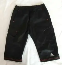 中古品 １３０ アディダス 七分丈パンツ ブラック