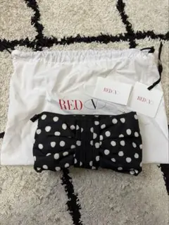 REDValentinoドット柄クラッチバッグ リボンデザイン