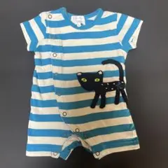 【美品】HAKKA BABYストライプロンパース S
