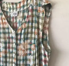 vintage 花柄ノースリーブワンピース　古着