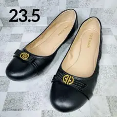 美品✨COLE HAAN トバ ボウ バレエ ブラック レザー　23.5cm