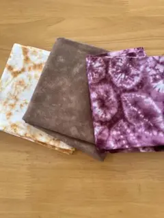 むら染め　まだら模様　生地　3枚