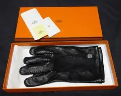 新品同様 エルメス ラムレザーグローブ セリエ 黒 8 1/2