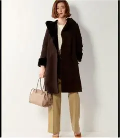 UNITED ARROWS美品!!本革ムートンフーデッドコート