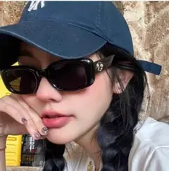 ★売れてます★サングラス　スクエア　ユニセックス　ブラック　UVカット　韓国