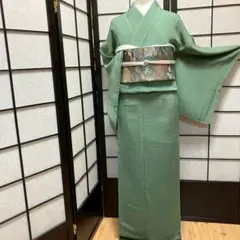 ［4342］色無地 美品 未使用 西尾翠峰 一つ紋 蔦 大丸扱い 正絹 着物 袷