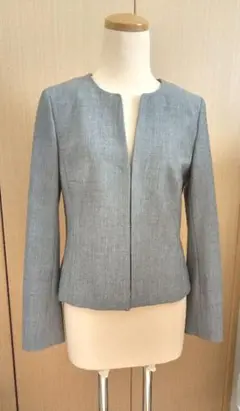 アマカ ノーカラージャケット グレー Mサイズ