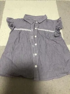ストライプ柄フリル袖シャツ 120