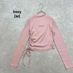 a1974＊Dazy 長袖ロゴTシャツ　ピンク【M】ハイネック　ダンス練習着