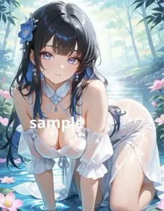 AIイラスト　美女 L版サイズ 1点物 D87