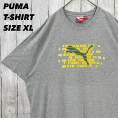 メンズ古着PUMAプーマ　プリントTシャツ　サイズXL 霜降りグレー　ゆるだぼ
