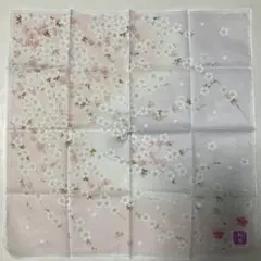 友禅　ハンカチ　刺繍　桜　綿100% 日本製　ピンク　紫
