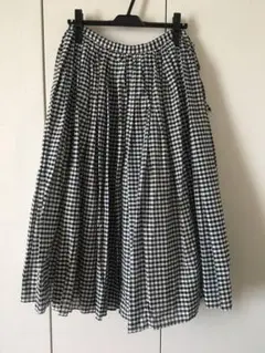 Ru0026D.M.Co コットンシルクギンガムチェックギャザースカート