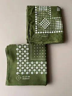 グリーン バンダナ 2枚セット55×55cm コットン100%