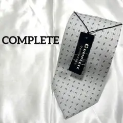 【タグ付き】COMPLETE コンプリート ドット柄 ネクタイ グレー シルバー