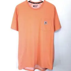 カーハート ポケット Tシャツ シャツ ポケT ロゴ ワンポイント オレンジ