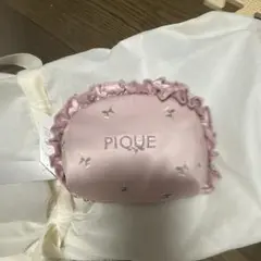 新品未使用 ジェラートピケ フリル付き 花柄ポーチ
