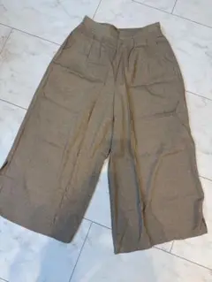 サイレントワース　ベージュ　ワイド　パンツ　スラックス　ストレート　ブラウン