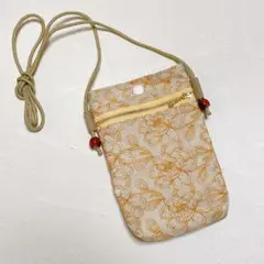 【SALE】798.スマホポシェット スマホショルダー　ミニバッグ　刺繍生地