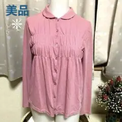 【前開きカットソー】丸襟 ピンク ❇︎日本製❇︎匿名配送