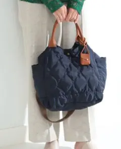 Toleur トーラ キルティング 2WAY トートバッグ ネイビー