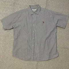 U.S. POLO ASSN. 無地 ストライプ ワンポイント刺繍 半袖シャツ