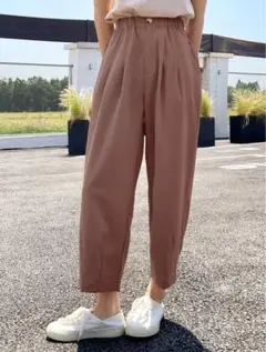 【美品】SHEIN DAZY ハイウエスト プリーツ テーパードパンツ Lサイズ