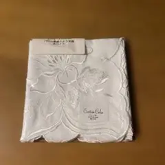 Cotton Cela 刺繍入りホワイトハンカチ