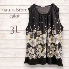 大きいサイズ　naturalstore calof チュニック　ブラウン　透け感