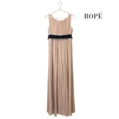 ROPE ブライダル ノースリーブプリーツロングワンピース