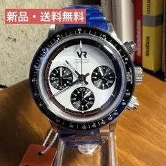 新品　VAKUY RIGAS パンダ文字盤 クロノグラフ ドーム風防　38mm