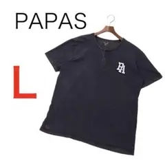 H1703◾️パパス　半袖Tシャツ　コットンリネン