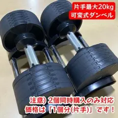 [2個同時購入限定] NUO 可変式ダンベル 片方20kg ※表示価格は1個分