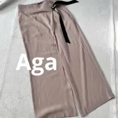 美品！Aga アーガ　ラップパンツ　ワイドパンツ　キャメル　M 秋　ヤマダヤ
