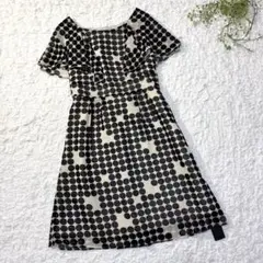 新品未使用✴︎リューデベー✴︎フリル袖　ドット柄　Aラインワンピース　19950円