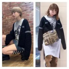 20AW ヒステリックグラマー パイルケーブルカーディガン ブラック 黒 フリー