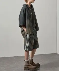 【Alfred Alex】 ヴィンテージ加工　ハーフデニムパンツ