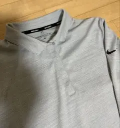 【美品】NIKE 長袖ポロシャツ グレー Lサイズ