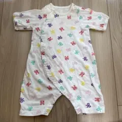 ホットビスケッツ ミキハウス ロンパース 50-60cm 新生児 うさぎ 前開き