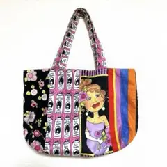 ハンドメイド作家　カラフルパッチワークトートバッグ